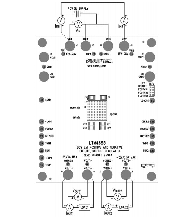 Circuit de localisation - Analog Devices Inc. Circuit de démonstration DC2594A LTM4655